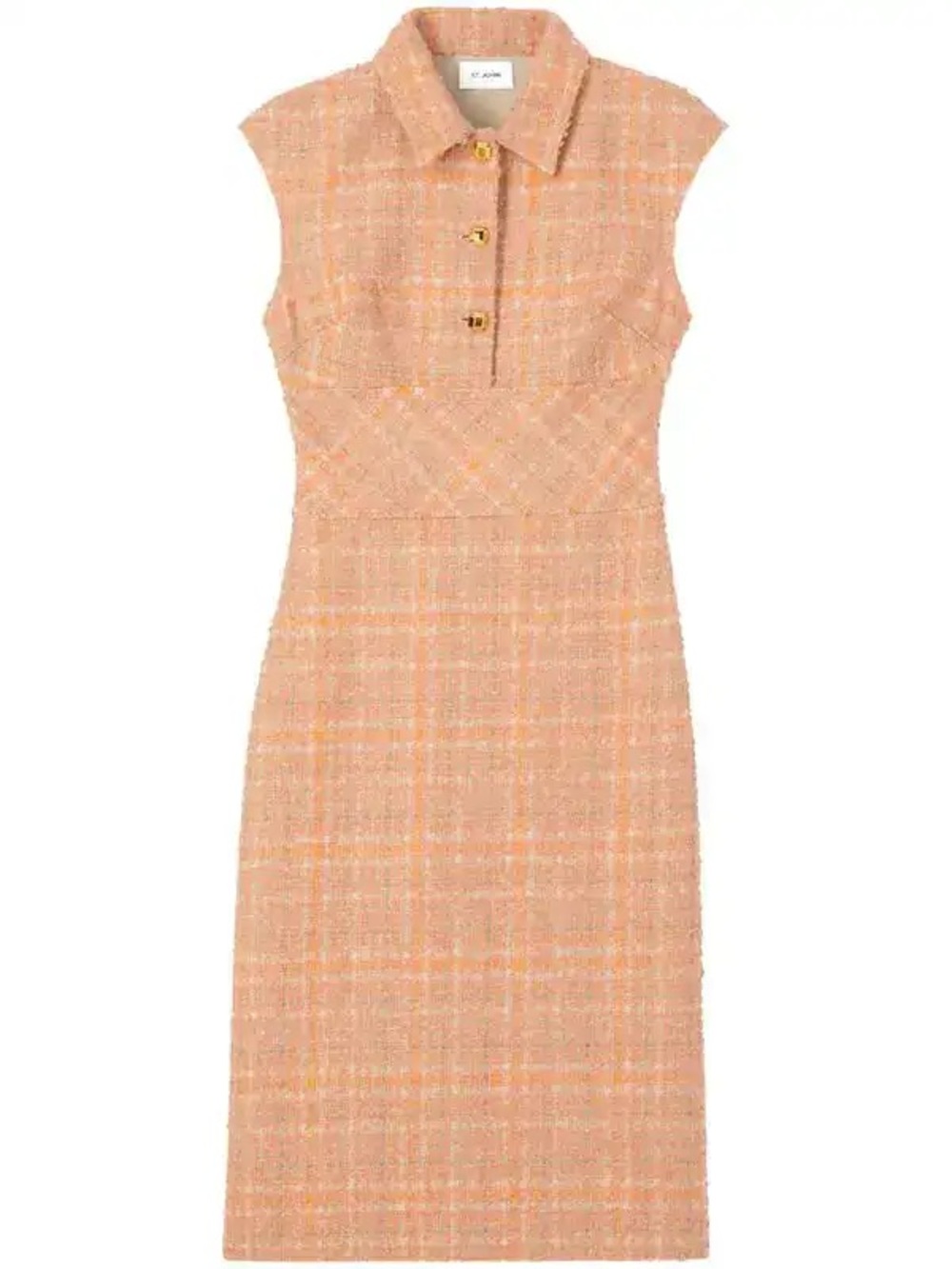 Sleeveless Peach Tweed Pattern NWT